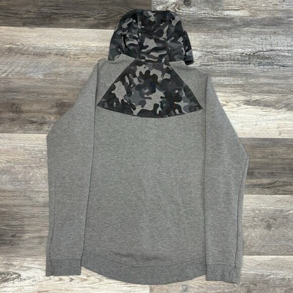 Nike Sportswear Woodland Camo Gray‎ Womens L Full Zip Tech Fleece Hooded Jacket - Picture 3 of 10